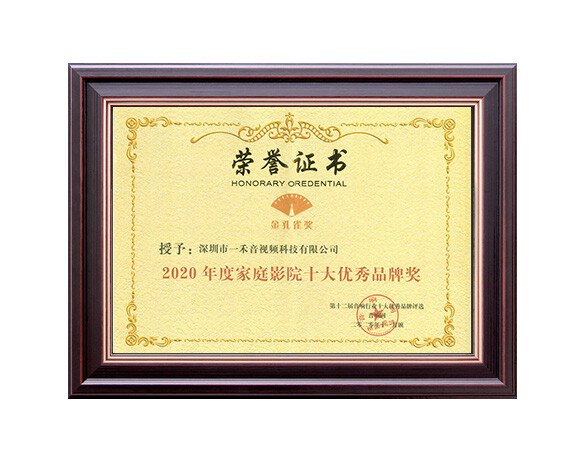 2020年度十大優(yōu)秀家庭影院品牌獎(jiǎng)