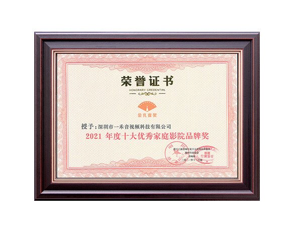 2021年度十大優(yōu)秀家庭影院品牌獎(jiǎng)